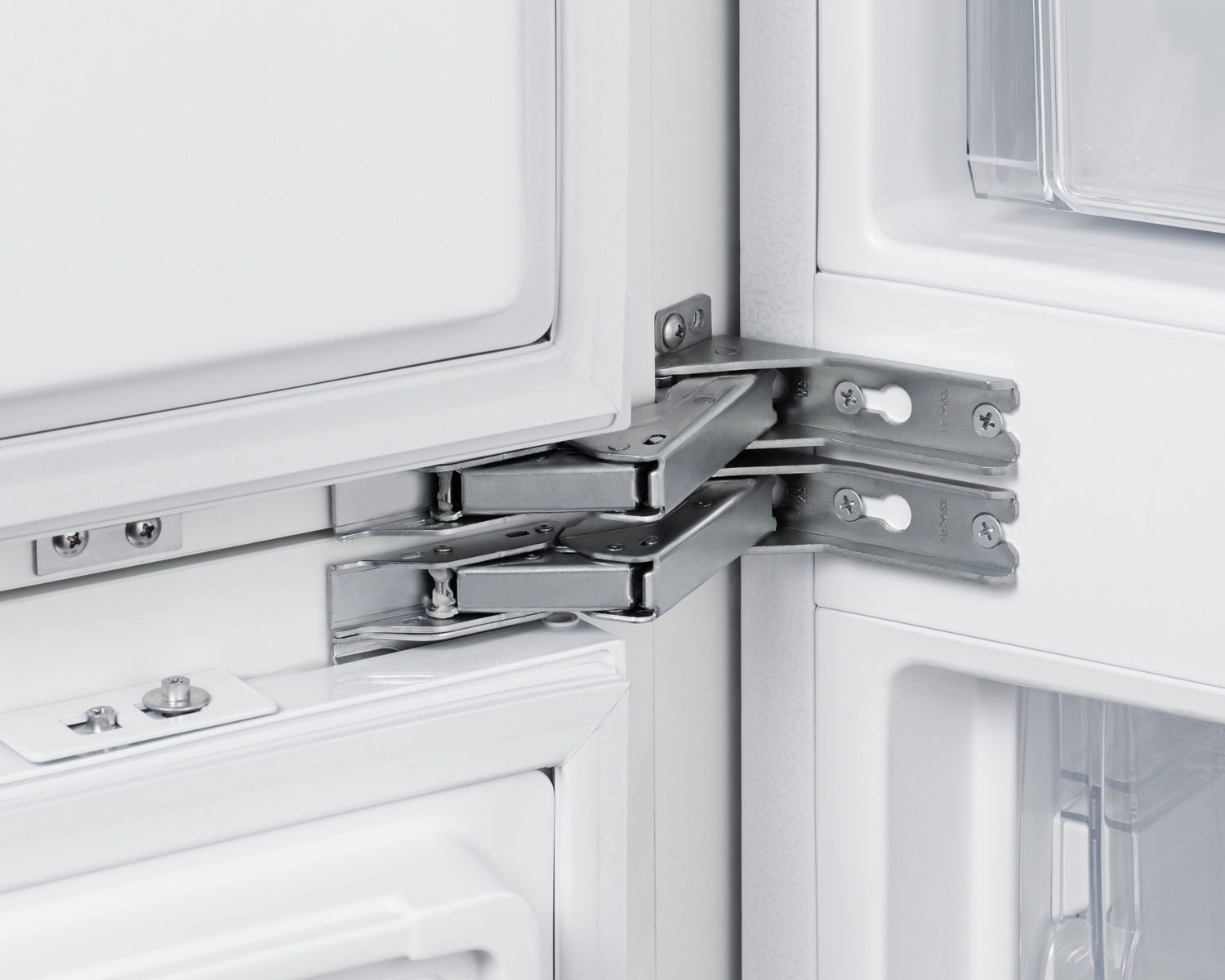 ENERGY STAR certified fully integrated bottom mount counter depth refrigerator-freezer with unfinished front to accept custom panels and fit 76 7/8